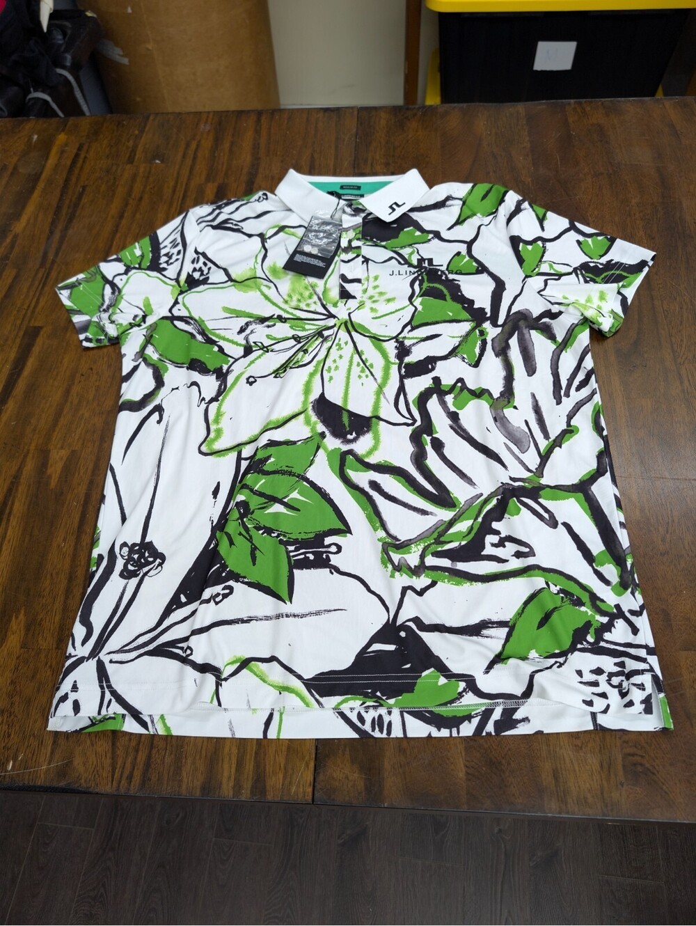 J.Lindeberg TX Jersey Golf Polo Shirt XXL Floral Graphic
